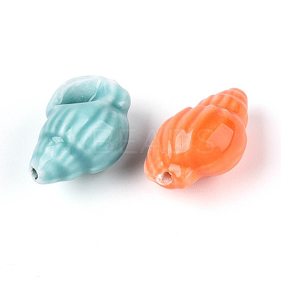 Handmade Printed Porcelain Beads PORC-T133-01M-01-1