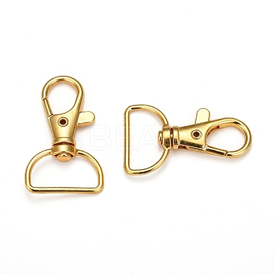 Zinc Alloy Swivel D Rings Lobster Claw Clasps X-E341-8-G-1