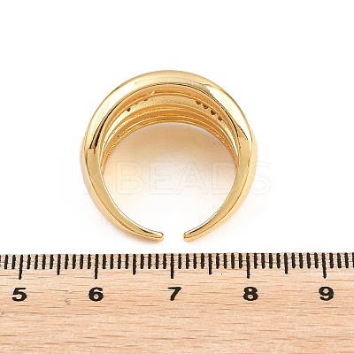 Rack Plating Brass Micro Pave Cubic Zirconia Cuff Finger Rings for Women RJEW-C114-16L-G-1