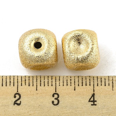 Brass Textured Beads KK-P258-04C-G-1