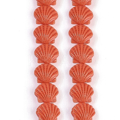 Synthetic Coral Dyed Carved Beads Strands X-CORA-K009-05A-02-1