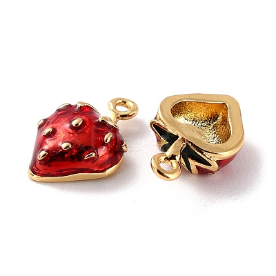 Brass Enamel Pendants KK-P207-018G-RS-1