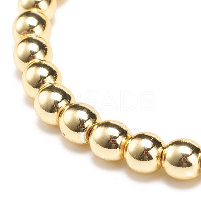 Synthetic Hematite Round Beaded Stretch Bracelet BJEW-JB08582-1