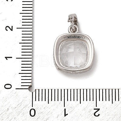 925 Sterling Silver Pave Clear Cubic Zirconia Pendants STER-F063-01A-01-1