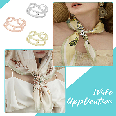 6Pcs 3 Colors Alloy Scarf Clips Brooches AJEW-LP0002-19-1