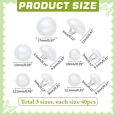 200Pcs 5 Styles Plastic Doll Eyes Washers FIND-PH0021-74-1