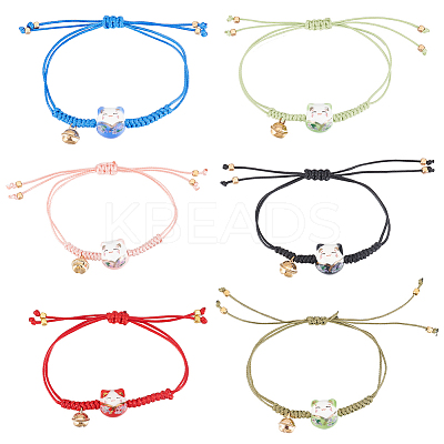 6Pcs 6 Colors Bell Charm Bracelets Set BJEW-AN0001-74-1