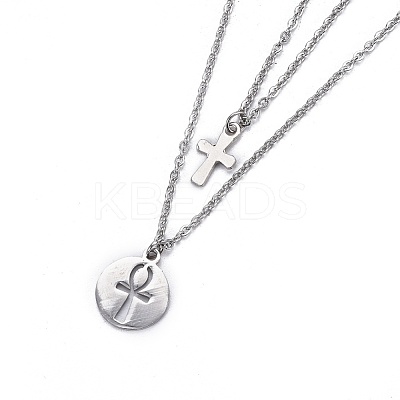 Non-Tarnish 304 Stainless Steel Tiered Necklaces X-NJEW-JN02350-02-1