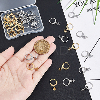 40Pcs 2 Colors 304 Stainless Steel Leverback Earring Findings STAS-UN0046-30-1