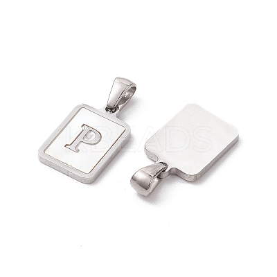 304 Stainless Steel Pave Shell Pendants STAS-G327-01P-P-1