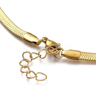 Unisex 304 Stainless Steel Herringbone Chain Necklaces NJEW-O119-01A-G-1