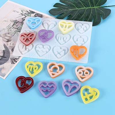 Heart with Constellation Silicone Pendant Molds DIY-I065-12-1