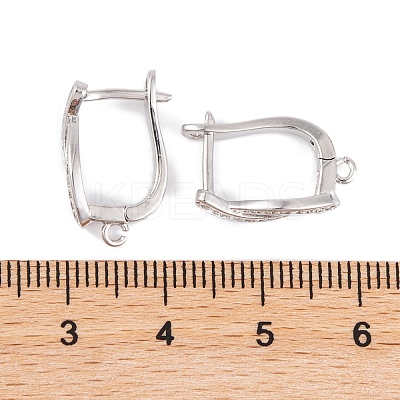 Rack Plating Brass Cubic Zirconia Hoop Earring Findings KK-S374-04P-05-1