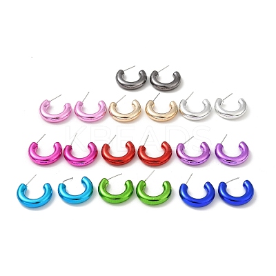 Ring Acrylic Stud Earrings EJEW-P251-36-1