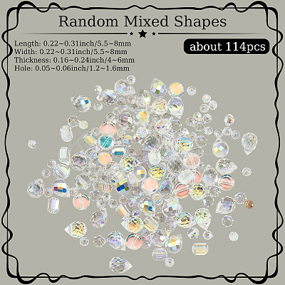 114Pcs Transparent Electroplate Glass Beads GLAA-PA0001-17E-1