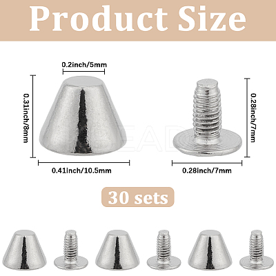 30Pcs Alloy Cone Rivets FIND-GF0008-58P-1