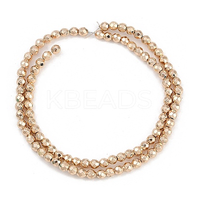 Baking Paint Electroplated Synthetic Non-magnetic Hematite Beads Strands G-H072-A01-01C-1