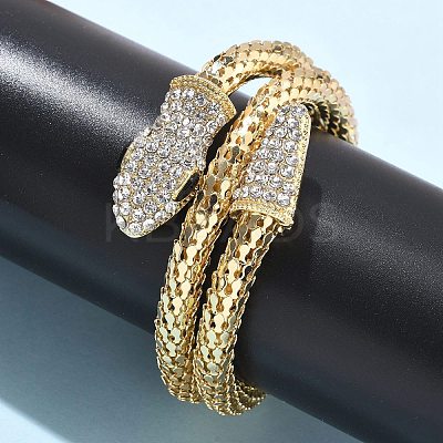 Snake Alloy Rhinestone Bangles for Women LS-BJEW-G085-01G-02-1