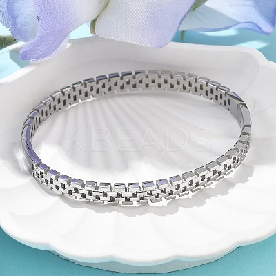 304 Stainless Steel Watch Band Bangles for Women BJEW-Z092-03P-1