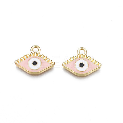 Light Gold Plated Alloy Enamel Pendants ENAM-T009-87D-01-1
