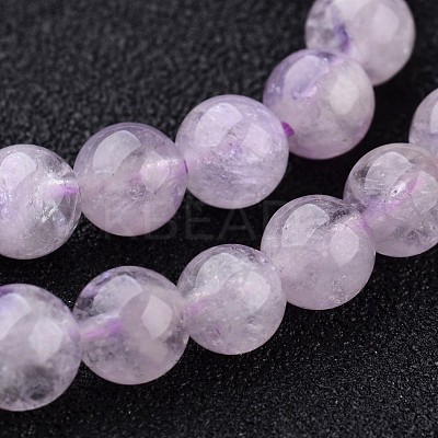 Natural Lavender Amethyst Round Bead Strands G-O134-08-6mm-01-1