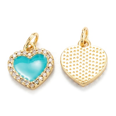 Brass Micro Pave Clear Cubic Zirconia Pendants ZIRC-M115-43G-1