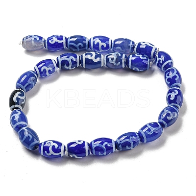 Blue Tibetan Style dZi Beads Strands TDZI-NH0001-C07-01-1