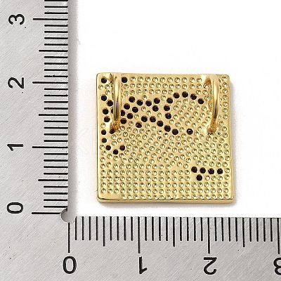 Brass Micro Pave Cubic Zirconia Pendants with Enamel KK-H458-07G-02-1
