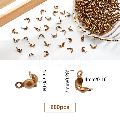 600Pcs Brass End Bead Tips KK-NB0001-64-1