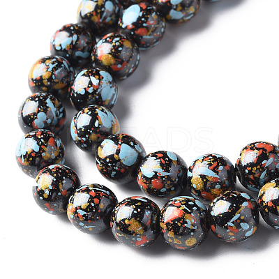 Spray Painted Non-magnetic Synthetic Hematite Beads Strands G-N337-06C-1
