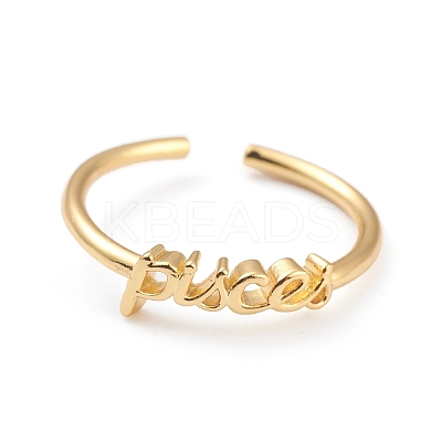 Constellation/Zodiac Sign Brass Cuff Rings RJEW-O042-06G-H-1