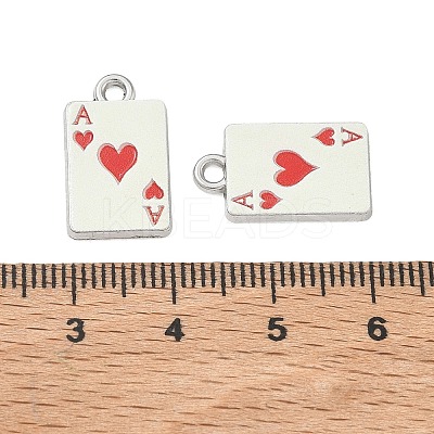 Playing Cards Alloy Enamel Pendants FIND-D044-27P-02-1
