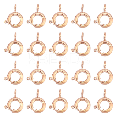 Ion Plating(IP) 20Pcs 304 Stainless Steel Smooth Surface Spring Ring Clasps STAS-UN0040-96RG-1