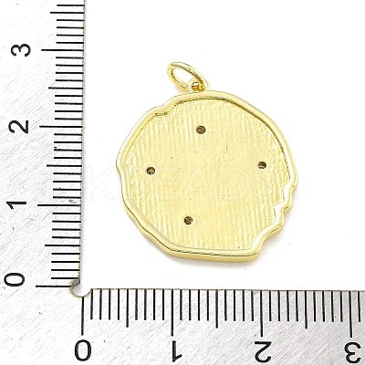 Rack Plating Brass Micro Pave Cubic Zirconia Pendants KK-D359-16G-1