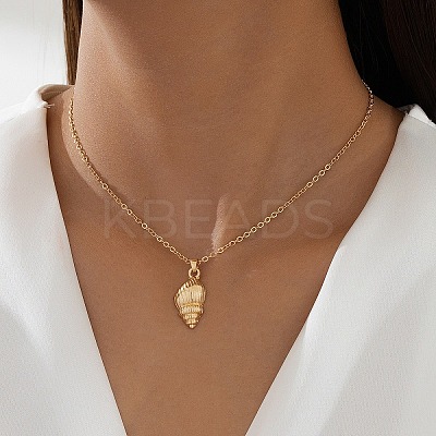 Summer Beach Alloy Pendant Necklaces for Women FS-WGAF64A-08-1