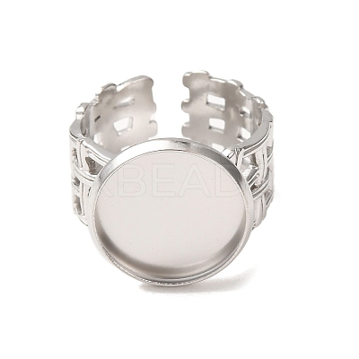 Woven Bezel 304 Stainless Steel Cuff Ring Components SA-CBAD8FA-01P-04-1