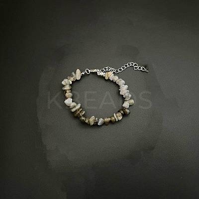 Natural Feldspar Chip Beaded Bracelets for Women IW6789-38-1