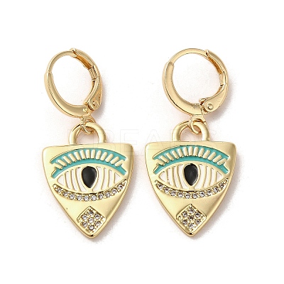 Horse Eye Real 18K Gold Plated Brass Dangle Leverback Earrings EJEW-Q797-24G-02-1