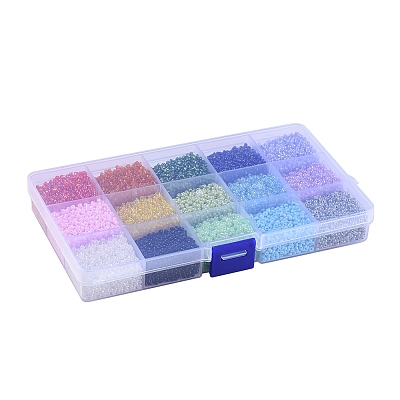 15 Colors 12/0 Glass Seed Beads SEED-X0052-04-2mm-1