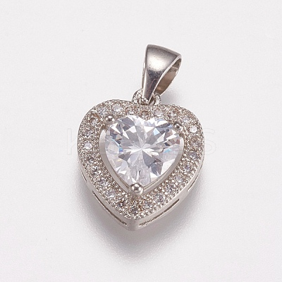 Brass Micro Pave Cubic Zirconia Charms ZIRC-E143-58B-P-1