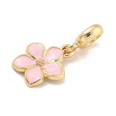 Rack Plating Alloy Enamel Flower European Dangle Charms FIND-B034-55G-01-1
