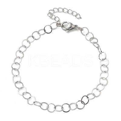 304 Stainless Steel Rolo Chains Bracelets for Women BJEW-U043-02P-1