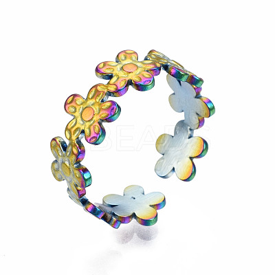 Flower Cuff Rings RJEW-N038-007-1
