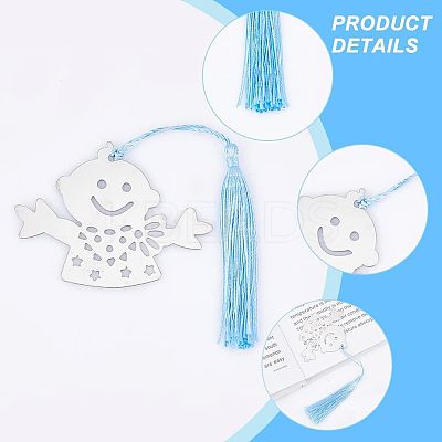 20Pcs 4 Style Stainless Steel Bookmarks OFST-CA0001-02A-1