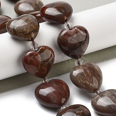 Natural Petrified Wood Beads Strands G-C150-A08-01-1