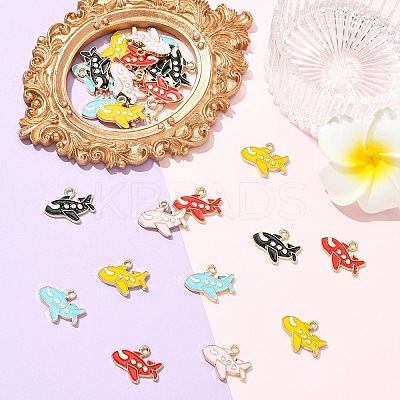 25Pcs 5 Colors Alloy Enamel Pendants ENAM-YW0006-78-1
