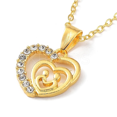 Alloy with Clear Cubic Zirconia Pendant Necklace for Women LS-NJEW-G107-02G-1