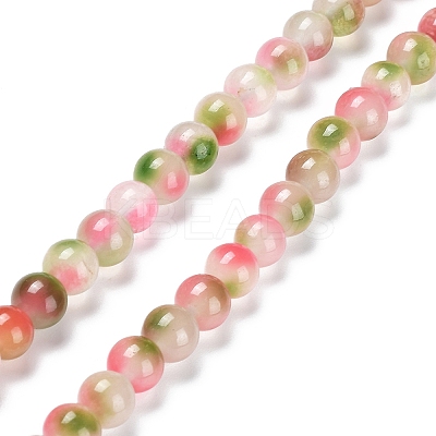 Faceted Rondelle Dyed Natural White Jade Bead Strands LS-G-D073-01C-1