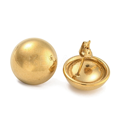 304 Stainless Steel Half Round Stud Earrings for Women EJEW-U022-03G-1