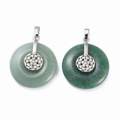 Natural Green Aventurine Pendants G-F640-C07-1